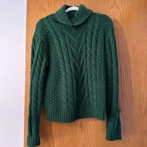 Green Cable Knit Sweater